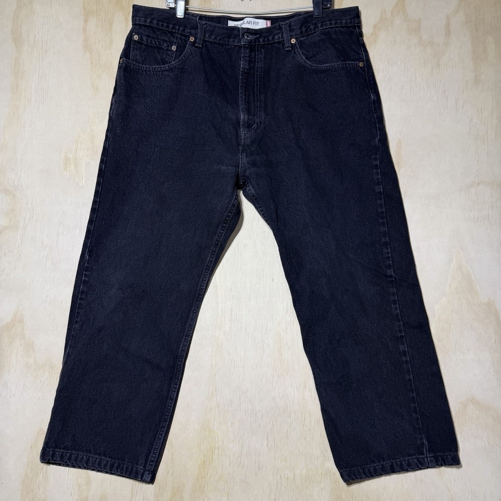 Levi's 505 Regular Fit Jeans Men's 40x29 Black Straight Leg Denim Classic USA